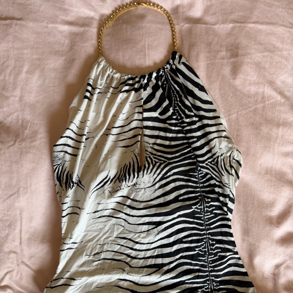 Roberto Cavalli Black and White Zebra Print Skirt Set - Picture 2 of 5